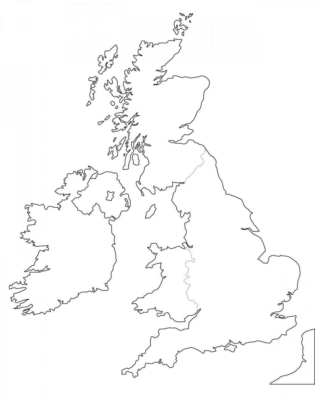 Пустая карта Соединенного Королевства (Великобритании)