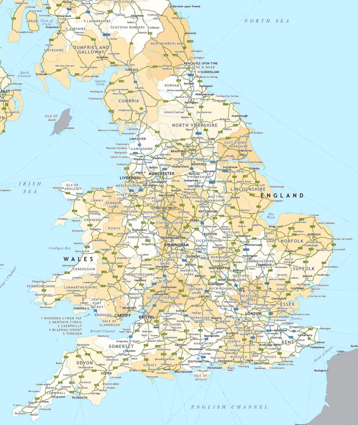Карта движения Соединенного Королевства (Великобритания)