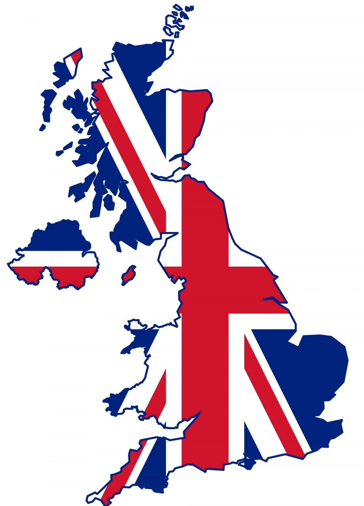 Карта флага Соединенного Королевства (UK)