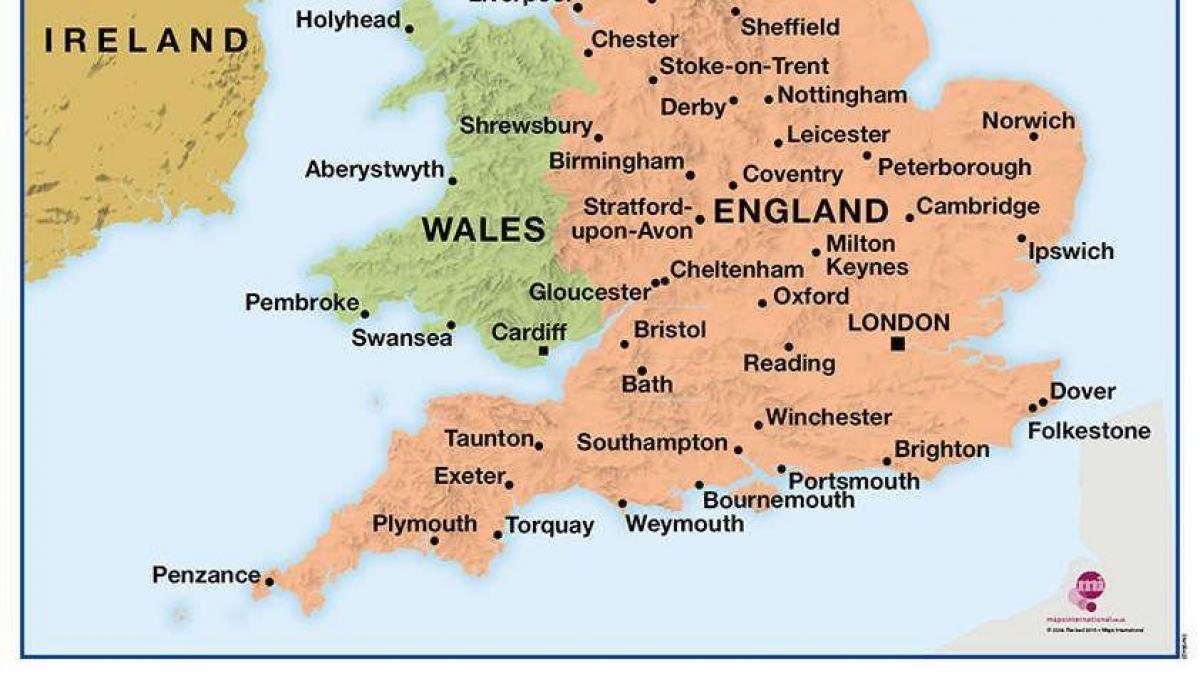 карта юга Великобритании (Великобритания)